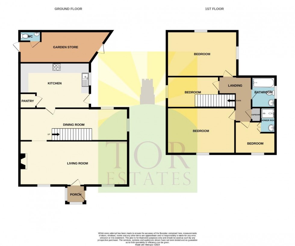 Floorplan for Rose Cottage, Barton St. David