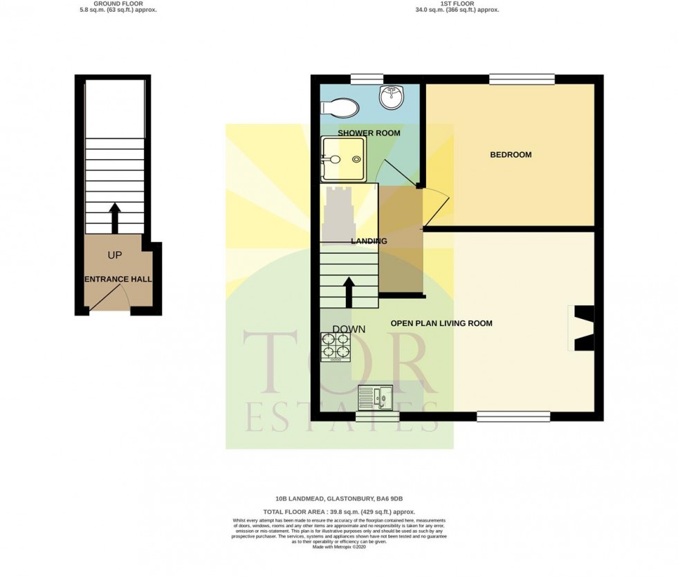 Floorplan for Landmead, Glastonbury